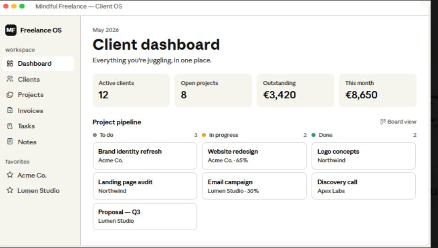Freelance Client Management Notion Template